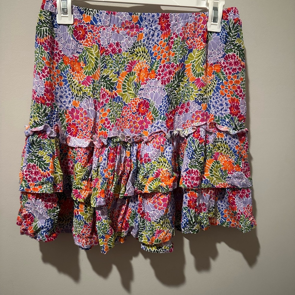 Aura Multicolor Floral Mini Skirt